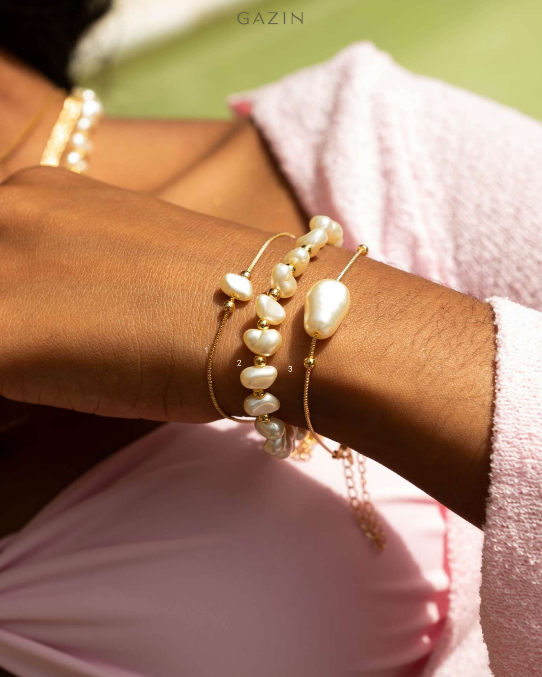 Pulseira Pérolas Geométricas
