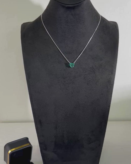 Conjunto Coração Zircônia Verde