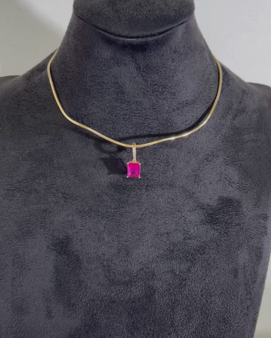 Pingente Quartzo Rosa e Fúcsia